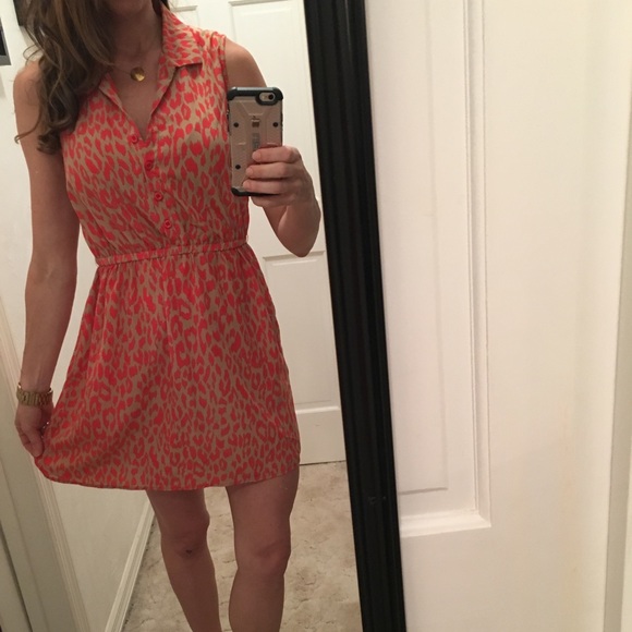 tan leopard print dress